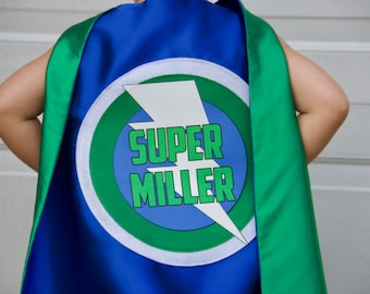 Boys PERSONALIZED SUPERHERO CAPE - Customized Full Name Cape - Superhero Party - Hero gift - Ships fast