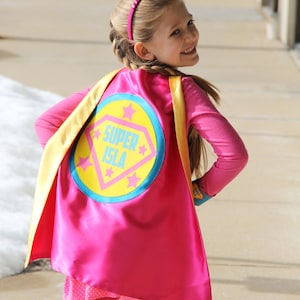 FULL NAME Custom Shield Cape - Kids  Personalized Superhero Cape - Girls Make Believe Gift - Superhero Party - Fast Shipping -Halloween Cape