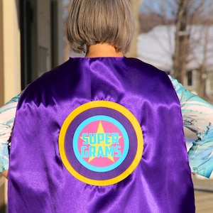 Customized and Personalized Grandma or Grandpa SUPERHERO Cape - Adult Super Hero Cape - Ships Fast - Capes for Men and Women
