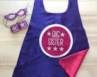Superhero Big Sister Pink Inspirational Princess Cape and Mask Set Great for Those Little Role Models Expecting A Sibling Superhero Big Sister Pink Inspirational Princess Cape and Mask Set Great for Those Little Role Models Expecting A Sibling