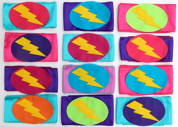 Girls Superhero Accessory Belt - Kids costume accessory - Lightning Bolt Belt - Matches Superkid Capes - Lots of Colors - Ships Fast Il_570xn
