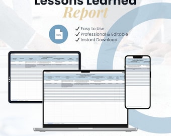 Plantilla de informe de lecciones aprendidas del proyecto: documento de Excel editable