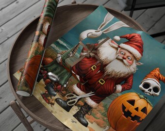 All Seasons Holiday Mashup Wrapping Paper Year Round Gift Wrap Christmas Halloween Easter Birthday Patriotic Party Decor Seasonal cute Paper