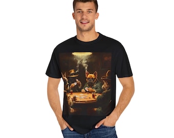 Dogs Playing Poker T-Shirt Funny Vintage Dog Art Tee for Men and Women Poker Night Shirt Gambling Gift Dog Lover Apparel