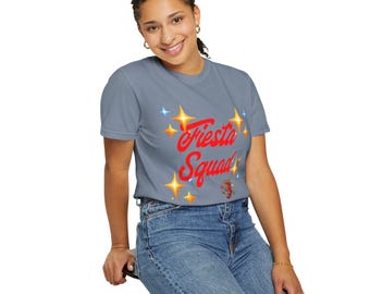 T-shirt Fiesta Squad | Retroschrift, glitters, feestpinata
