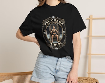 The Champ Is Here-bokserillustratie T-shirt | Ontwerp bokskampioen