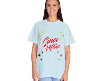 T-shirt met Cinco de Mayo-script | Feestelijk glitterontwerp