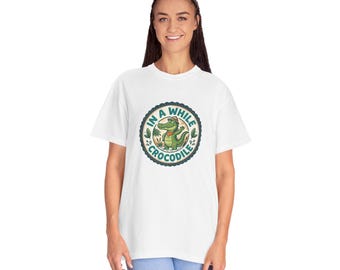 In een tijdje krokodil-T-shirt | Retro illustratie, katoenen T-shirt
