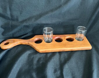Bandeja de degustación de madera de cerezo