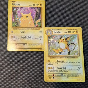 Pikachu Raichu Combo Holographic Proxy Cards - Etsy