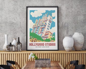 Tower of Terror Print | Retro Disney Hollywood Studios Wall Art