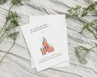 Personalised Disney Wedding & Engagement Card | Happily Ever After Disney Castle Theme