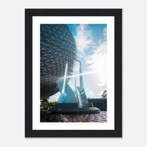 EPCOT Spaceship Earth - Wooden Framed Premium Matte Poster