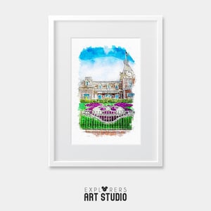 Disneyland California Entrance Art Print | Disneyland Resort Anaheim Design