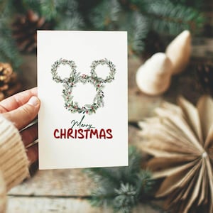 Disney Mickey Mouse Wreath Christmas Card Design