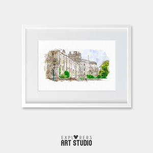 Windsor Castle Art Print - ronde torenzicht | Brits kunstontwerp