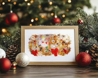Mickey's Once Upon a Christmastime Parade Watercolour Print. Disney Reindeer Print. Magic Kingdom Christmas Print. Disney Christmas Poster
