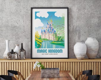 Magic Kingdom Castle Print | Retro Disney World Wall Art