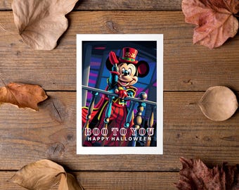 Disney Halloween Birthday Card. Halloween Card. Mickey's Halloween Celebration. Disneyland Paris Halloween Parade themed greeting card.