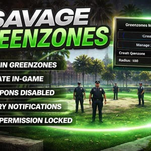 Savage Greenzones: Sistema avanzado de administración de zonas seguras (FiveM) QBCORE