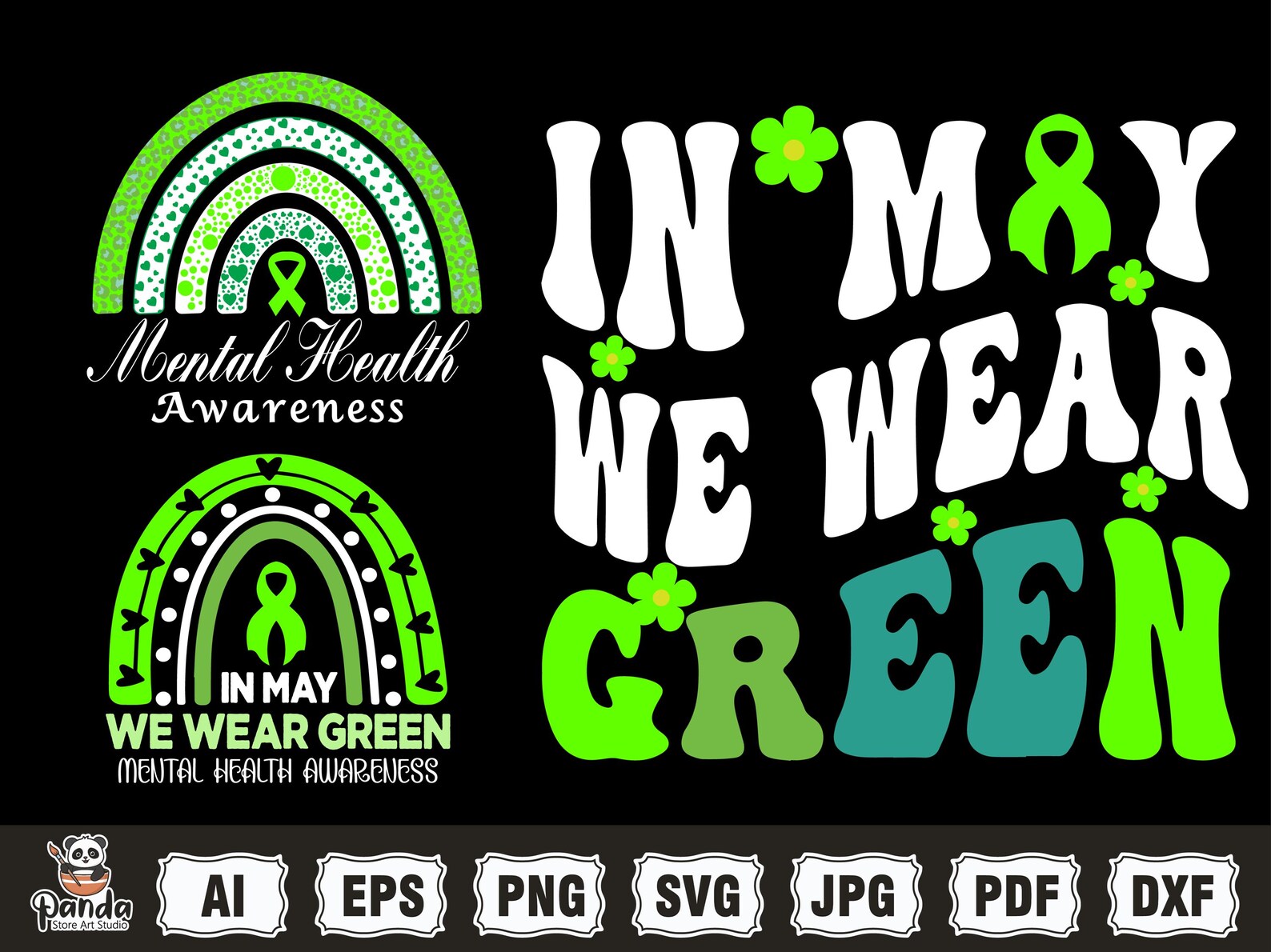 Mental Health Awareness Bundle Svg Png, Mental Health Matters Groovy ...
