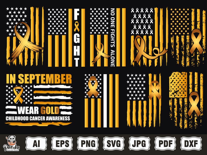 September Cancer Ribbon Childhood Cancer Bundle Svg Png, Retro Smile Face Png, September ...