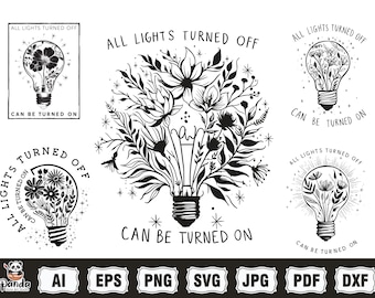 All lights turned off shirt svg, mental health matters, positive png, mental health tshirt svg, wildflowers png, positive shirts svg for her