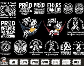 Never Forget Ed the Zebra Captured T-Shirt svg png, Ehlers Danlos Syndrome Bundle, Zebra Warrior svg, EDS Ribbon, Proud Family Support svg
