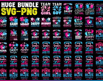 Pink or blue We love you svg Huge Bundle, Pink or Blue Love You SVG, Gender Reveal svg, Gender Reveal Shirt svg, Baby Footprint,Files Cricut