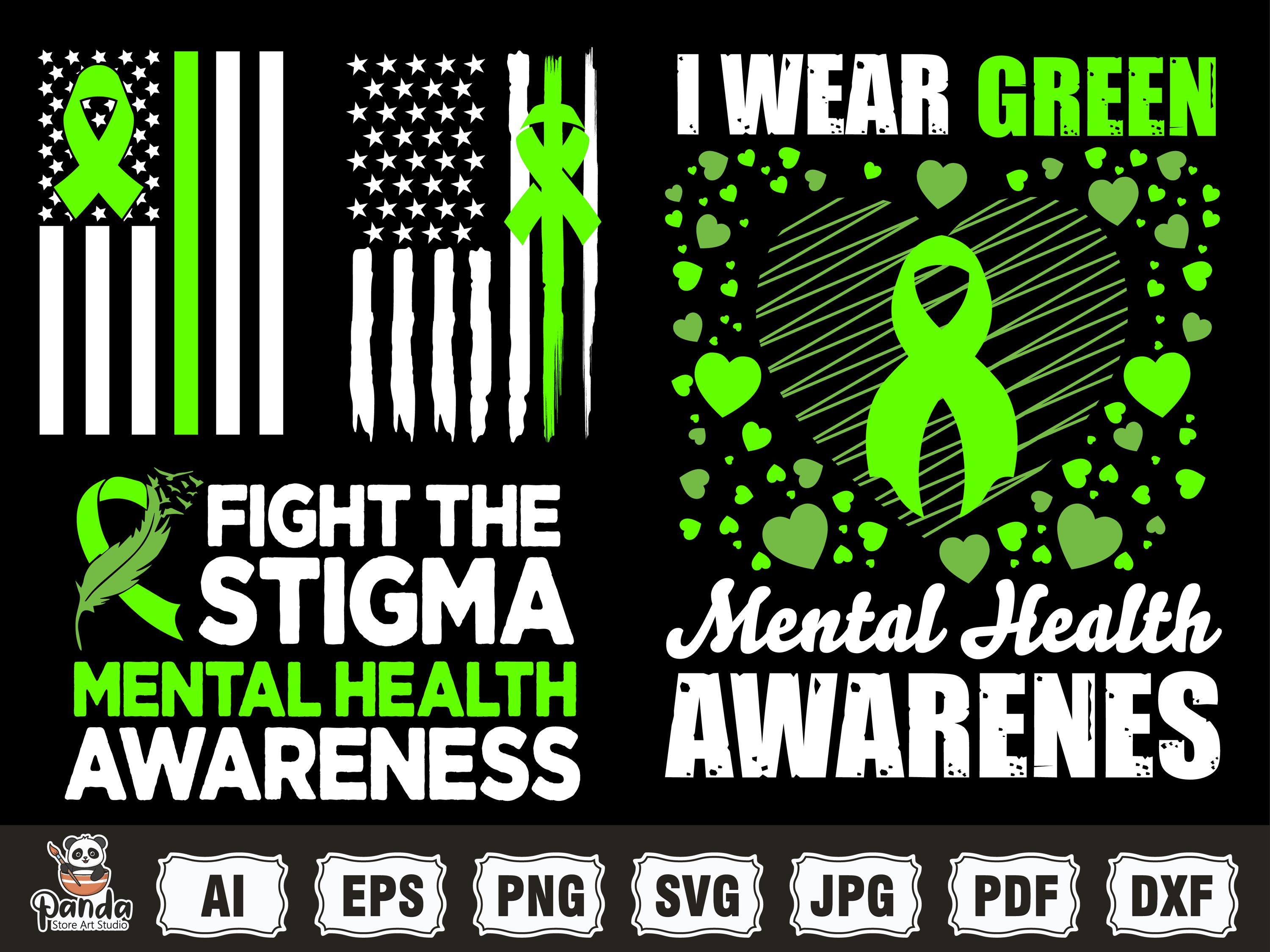 Mental Health Awareness Bundle Svg Png, Mental Health Matters Groovy ...