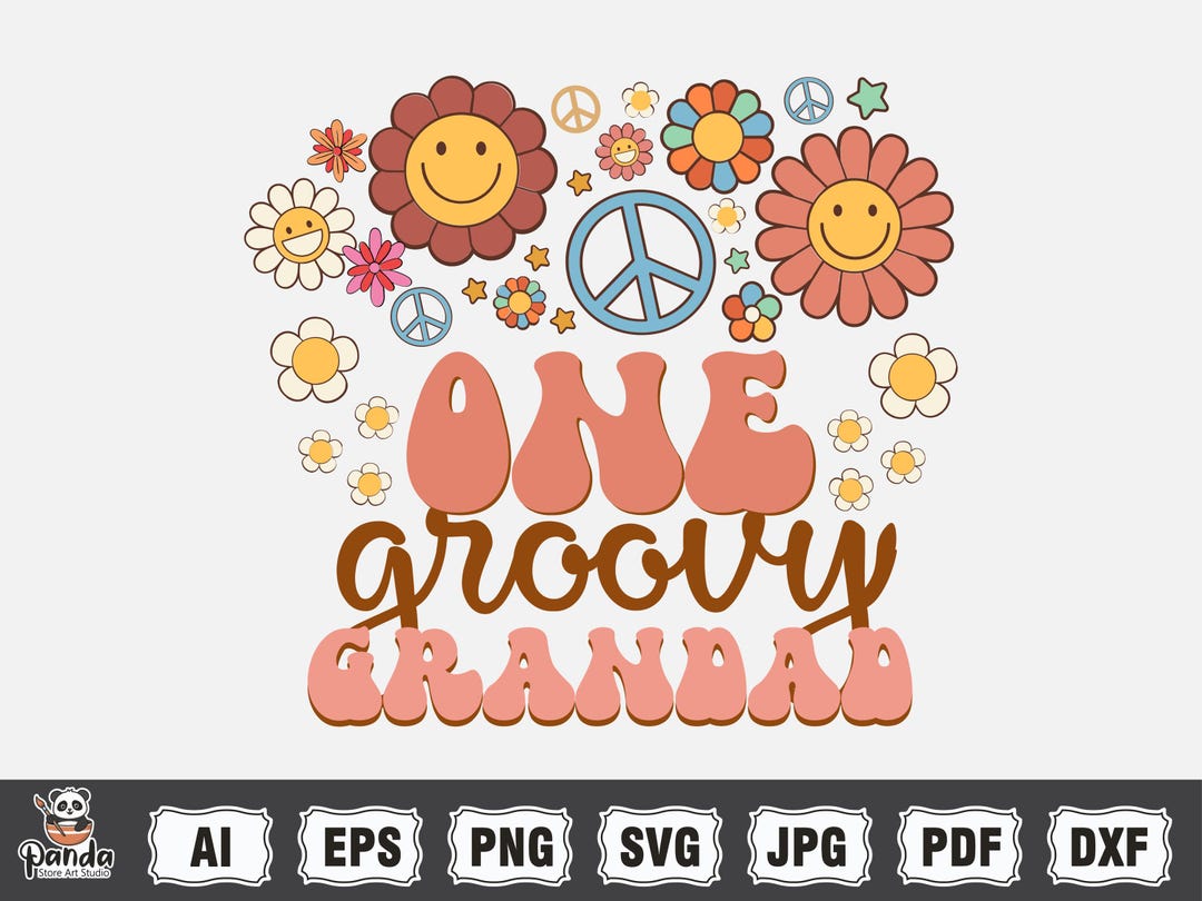 Groovy Family Groovy Family GRANDAD Svg Png, Groovy Retro Family Svg Png, GRANDAD ...