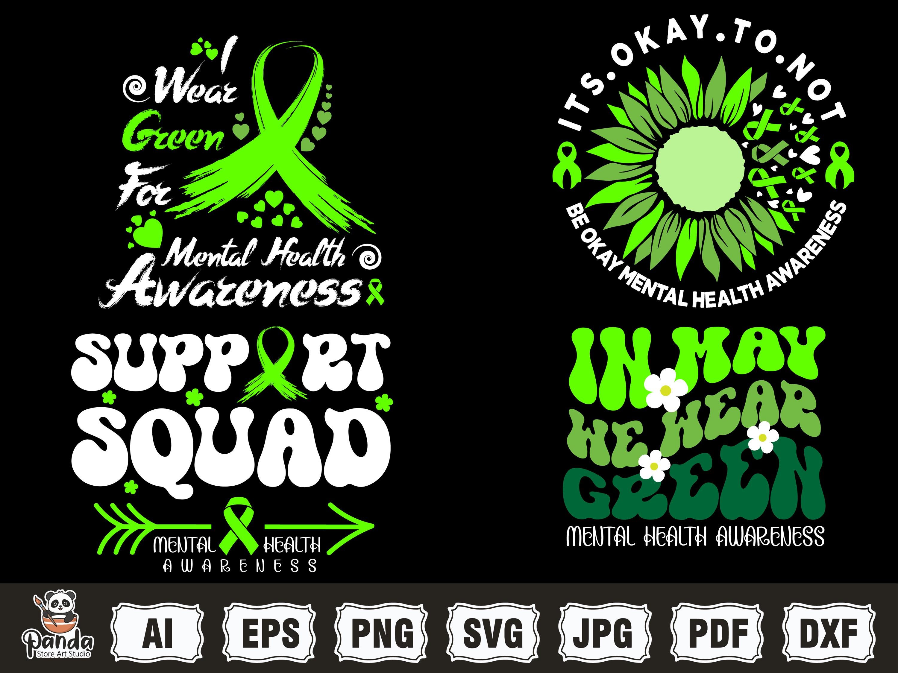 Mental Health Awareness Bundle Svg Png, Mental Health Matters Groovy ...