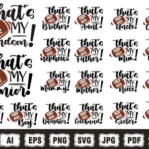 Football SVG, That&#39;s My Senior Svg, football mom svg, football dad svg, football shirt image, sublimation PNG Dxf cut file, SVG numbers file
