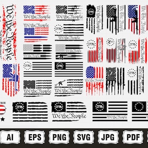 We the people svg png Bundle, 2nd amendment svg, we the people american flag svg, flag svg, fourth of july svg, distressed usa flag svg png