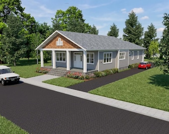Cottage Plan In-Town Living, Craftsman Home, Bungalow, 3 Bedroom Plan,