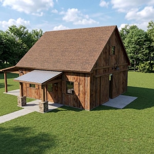 Plattegrond schuur, werkplaats 30 x 30, vrijstaand kantoor aan huis (pdf-patroon)