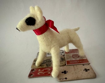 Needle Felted Bull Terrier Puppy