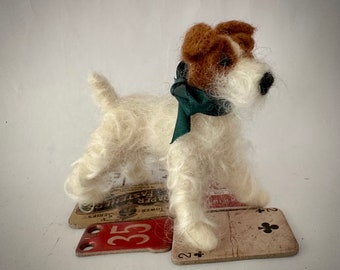 Needle Felted Wire Hair Fox Terrier Puppy
