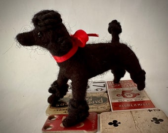 Needle Felted Black Poodle Puppy