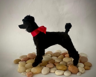 Needle Felted Black Poodle Puppy