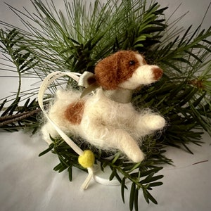 Ornament - Needle Felted Brittany Spaniel Dog