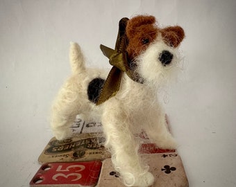Needle Felted Red Wire Fox Terrier Puppy