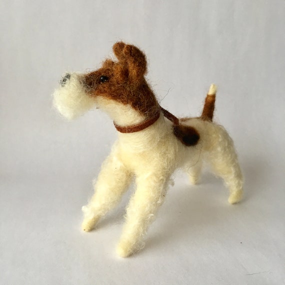 Needle Felted Brown And White Fox Terrier Etsy
