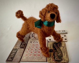 Needle Felted Red Poodle Puppy