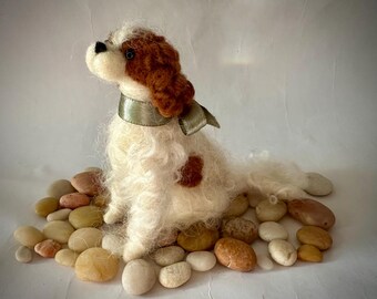 Naaldvilten Cavalier King Charles-spaniëlhond, zittend
