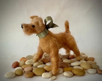 Needle Felted Irish Terrier Dog