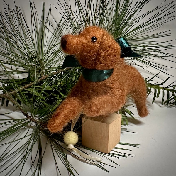 Ornament - Needle Felted Vizsla Dog