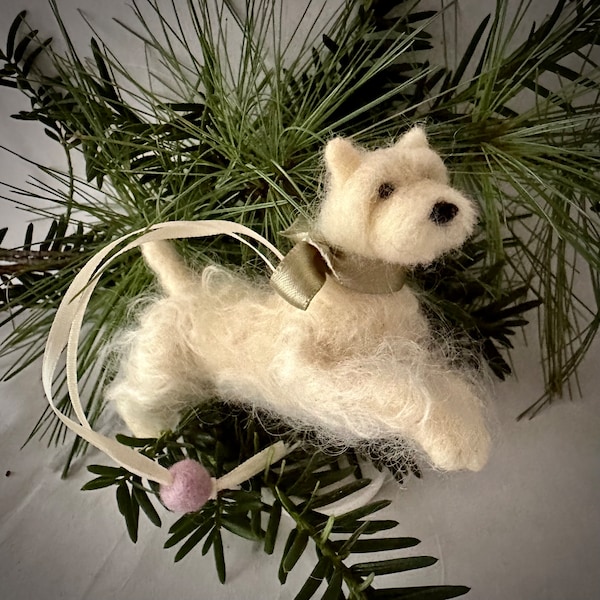 Ornament - Needle Felted West Highland Terrier Dog