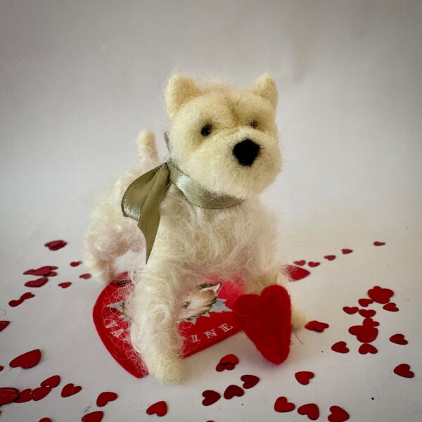Valentine Needle Felted West Highland Terrier Puppy