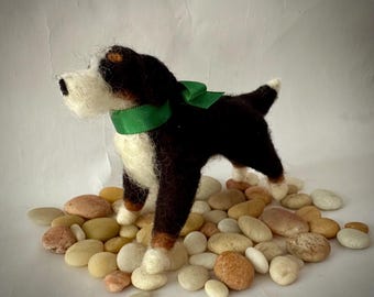 Needle Felted Bernadoodle Dog
